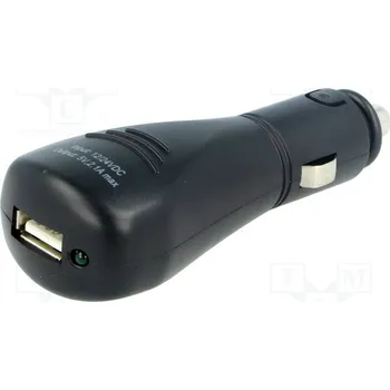 Autorádio Automobilový napájecí zdroj; USB A zásuvka; 5V/1x2,1A; černá