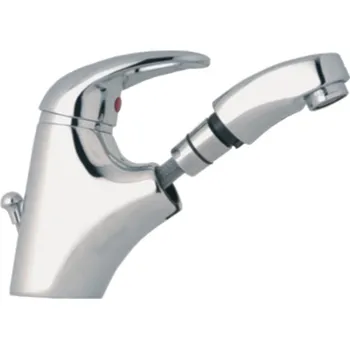 Vodovodní baterie Geos agt Stojánková umyvadlová baterie s vytahovací sprškou a 5/4" výpustí 65.217 CR 65.217CR