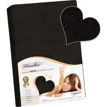 Prostěradlo Bellatex froté prostěradlo Kamilka, černé 200 x 220 cm