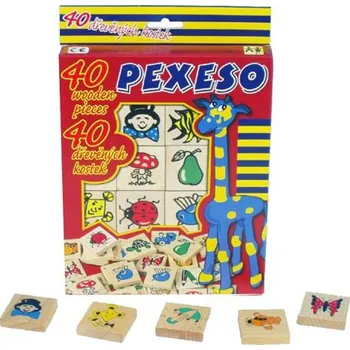 Pexeso Detoa Pexeso 40 dřevěných kostek