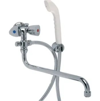 Vodovodní baterie Geos agt Nástěnná vanová nízkotlaká baterie s ramínkem 30 cm a s příslušenstvím GL 9705 CR GL9705CR30CM