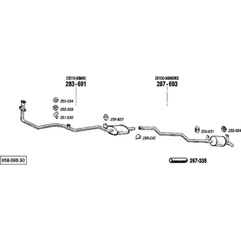 Výfukový systém nosný (montážní) držák Bosal 251-630