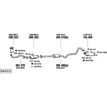 Střední díl výfuku střední díl (délka 177cm) Bosal 288-063