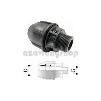 Vodovodní potrubí DG přechod 50 mm x 2" vnější (FISH DG přechod 50 mm x 2" vnější závit PN16)