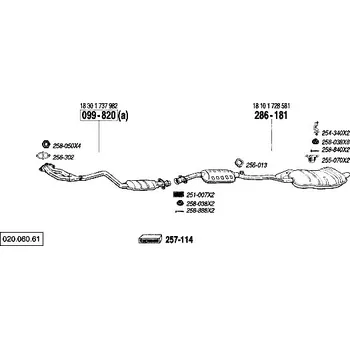 Výfukový systém nosný (montážní) držák Bosal 254-340