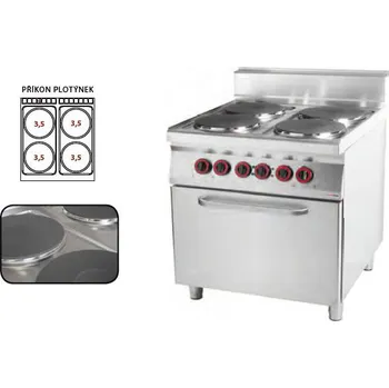 Sporák Elektrický sporák s troubou RedFox SPT 90/80-11 E (elektrický sporák s horkovzdušnou troubou 400V)