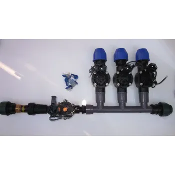 Zavlažovač Sestava 3x Rain Bird 100 HV + 1x Rain Bird LVF + manifold + 5 x BVS 1 (Kompletní sestava ventil Rain Bird 3x 100 HV 24V + 1x ventil Rain Bird LFV + manifold + 5 x BVS1)