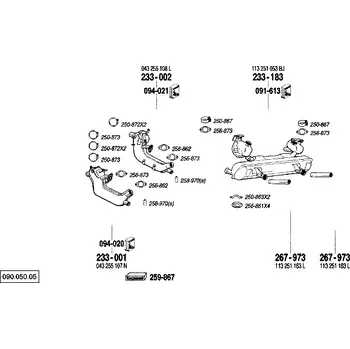 Výfukový systém nosný (montážní) držák Bosal 250-863