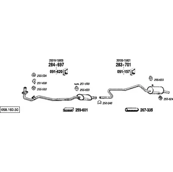 Výfukový systém nosný (montážní) držák Bosal 251-690