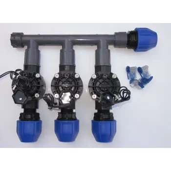 Zavlažovač Sestava 3x Rain Bird 100 HV + manifold + 4 x BVS 1 (Kompletní sestava ventil Rain Bird 3x 100 HV 24V + manifold + 4 x BVS1)