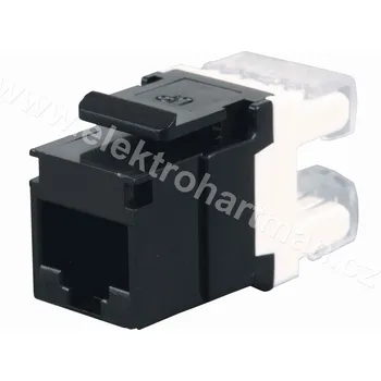 Kabel keystone UTP CAT5E RJ45 zařezávací černý Solarix SXKJ-5E-UTP-BK /25286501/