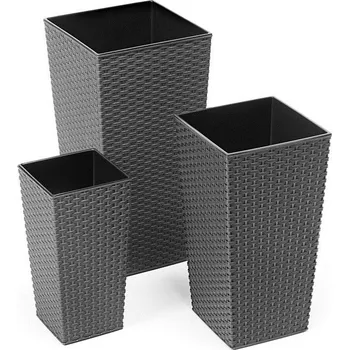 Květináč Květinový obal FINEZIA RATANO ø 19 cm Barva: antracit