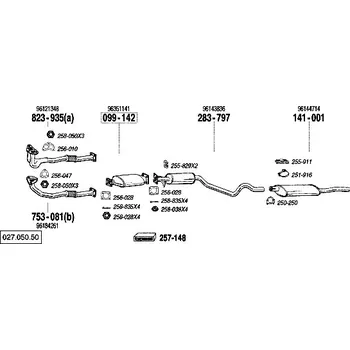 Výfukový systém nosný (montážní) držák Bosal 251-916