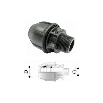 Vodovodní potrubí DG přechod 40 mm x 3/4" vnější (FISH DG přechod 40 mm x 3/4" vnější závit PN16)