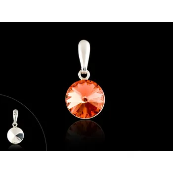 Náhrdelník Lafira stříbrný přívěsek Rivoli oranžová 1026