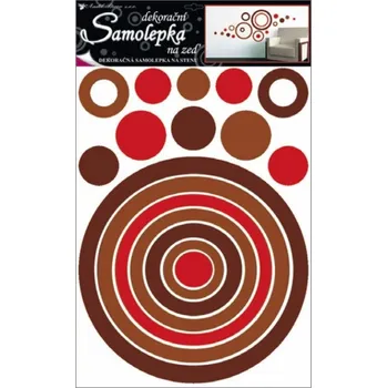 Samolepící dekorace Samolepicí dekorace na zeď Hnědé kruhy 10066 / Samolepka na zeď Room Decor (70 x 42 cm)