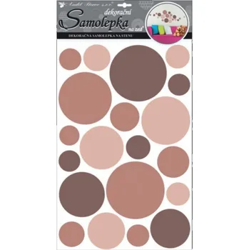 Samolepící dekorace Samolepicí pokojová dekorace na stěnu hnědé kolečka 10169/ Nálepka na zeď (60 x 32 cm) Room Decor