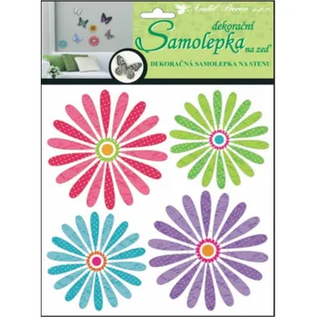 Samolepící dekorace Samolepky na zeď 3D barevné květiny 10156 /Samolepicí pokojová dekorace pro děti Room Decor (30 x 22 x 1 cm)