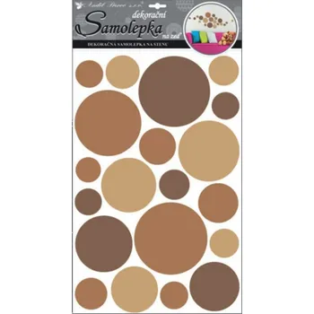 Samolepící dekorace Samolepicí pokojová dekorace na stěnu béžové kolečka 10171 / Nálepka na zeď (60 x 32 cm) Room Decor