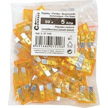 Autoelektrika Compass Pojistky nožové 5 Amp 50ks polybag