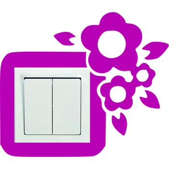 samolepka Marcela Krajčíková -Samolepka kolem vypínače - Kytky 19 x 22 cm (Marcela Krajčíková -Samolepka kolem vypínače - Kytky 19 x 22 cm )