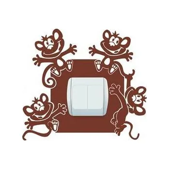 samolepka Merci-shop. Samolepka na vypínač - Vzor 4 opice ( 26 x 23 cm )