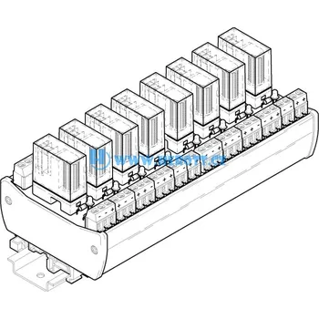 Relé RD8-24-34, 8x relé v patici, cívka 24V=, 1P, 250V~ / 5A