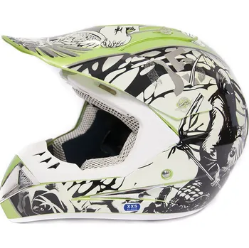 Helma na motorku Motocrossová přilba Heipe H1 Skull- Zelená XXS