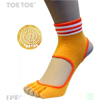 Pánské ponožky HEEL bezprstové joga ABS protiskluzové ponožky ToeToe oranžová S