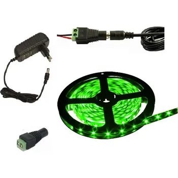LED osvětlení Lighting LED pásek 3528 5metrů/300diod 24W voděodolný zelený + zdroj (Voděodolný pásek 3528 5 metrů komplet)