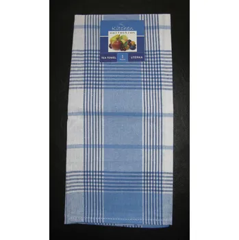 Utěrka Kuchyňská utěrka modrá - proužek a kostka - 1 ks