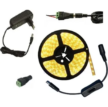 LED páska Lighting LED pásek 5050, 2 metry/120diod 28W IP20 teplá bílá + zdroj (LED pásek 5050 2 metry komplet)
