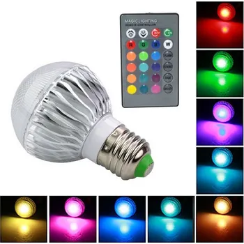 Žárovka LED Žárovka multicolor 4W kulatá E27 - set 3 kusů (LED žárovka s měnitelným barevným spektrem na dálkové ovládání)