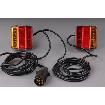 Zadní světlomet Kabeláž k vleku 7pin/2,5+7m s LED světly s magnetickým uchycením (osvětlení vleku na magnet)