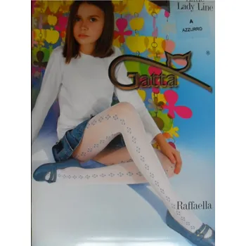 RAFFAELLA 1 30den- punčochové kalhoty GATTA azzuro-světle modré (dětské punčochové kalhoty s jemným barevným siťováním)