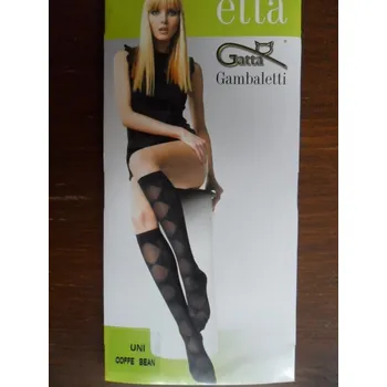 Dámské punčochy ETTA 06 20den-podkolenky GATTA coffe bean-hnědé uni (dámské vzorované podkolenky s elastanem)