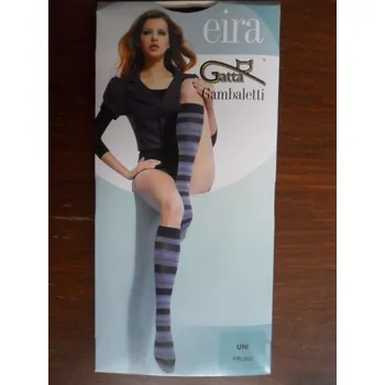 Dámské punčochy EIRA 20den-podkolenky GATTA (dámské pruhované podkolenky s elastanem a lurexem)