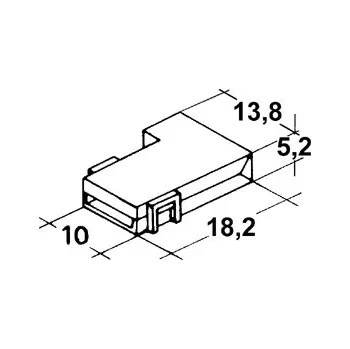 Auto elektroinstalace Kryt na 1 dutinku 6,3mm bílý boční (pro dutinku 427914)