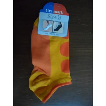 Dámské ponožky STOPKI 03-dámské ponožky kotníčkové GRAMARK oranžové 35-37 (23-24) (dámské kotníčkové ponožky se vzorem)