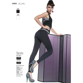 Dámské legíny Bas Bleu Sandra 200 den Leginy black-černé 4-L (dlouhé leginy s kapsičkami na zadní části)