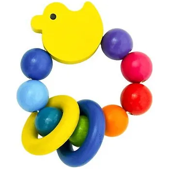 Hračka pro nejmenší DETOA kačenka s kroužky (Dřevěné hračky )