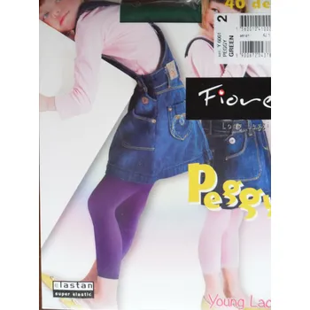 PEGGY 40den-leginy dětské FIORE dusty rose-růžové 140-146 (dětské dlouhé barevné leginy)