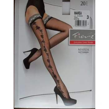 Dámské punčochy MAREA 20den-punčochy Fiore white-bílé (vzorované punčochy 20den)