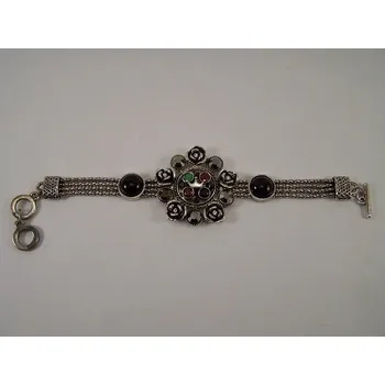 Náušnice Náramek s kameny a růžičkami (Náramek s kamínky stříbrný)