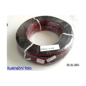 Auto elektroinstalace Kabel 2 x 0,75 dvoulinka RED / BLACK 1 m (Dvojlinka plochá 2 x 0.75 mm2)