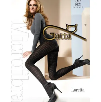 Dámské punčochy Gatta Loretta 60 50 den Punčochové kalhoty nero-černé 2-S (vzorované punčochové kalhoty bez vyznačeného sedu)