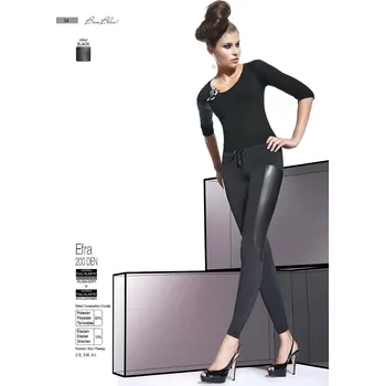 Dámské legíny Bas Bleu Efra 200 den Leginy black-černé 3-M (horní část zdobena šněrováním)