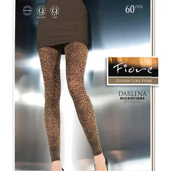 Dámské legíny DARLENA 60den-leginy FIORE jeans-modré 2-S (vzorované leginy 60 den)