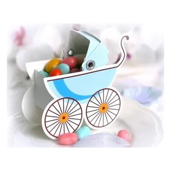 Partydeco dárková krabička dětský kočárek