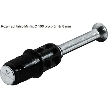 Nábytkové kování Rozvirací táhlo Minifix C 100 pro otvor 8 mm délka 24 mm